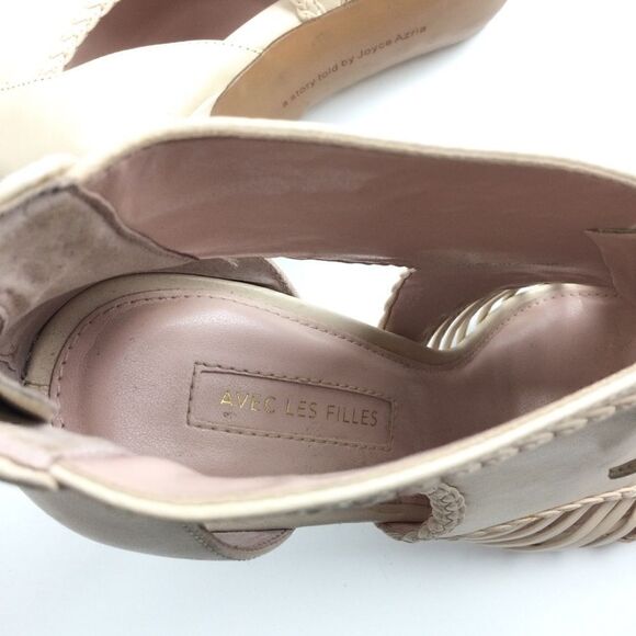 Avec Les Filles Pink Heels, Peep Toe Laced Booties, Size - 9M - Picture 9 of 13